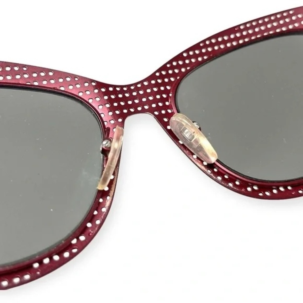 MARC JACOBS Red Burgundy Woven Metal Mirror Lens $250 Sunglasses Black Case - Picture 11 of 16